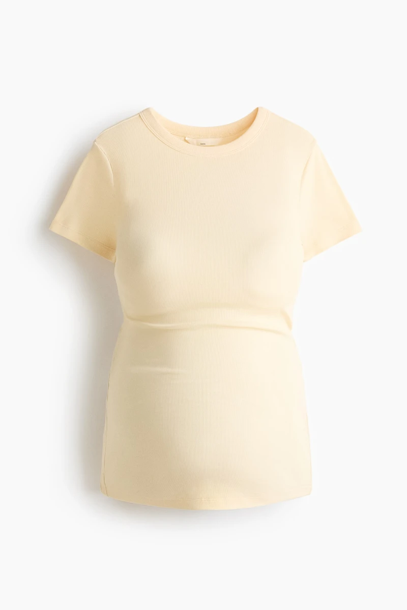 MAMA Top côtelé - Jaune pâle - FEMME | H&M FR