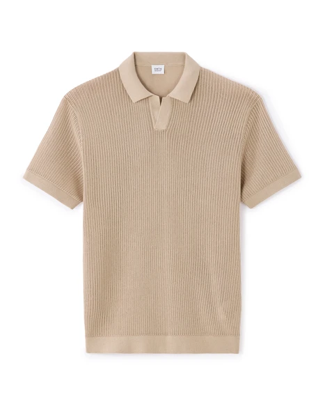 Polo regular en maille 100% coton - sand