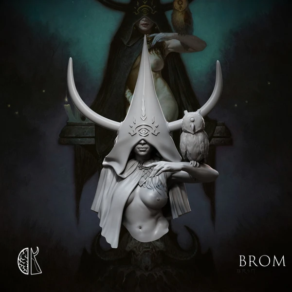Brom: Witchhorn III Academic Bust