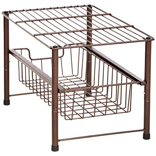 AmazonBasics Organiseur empilable avec panier coulissant, Bronze