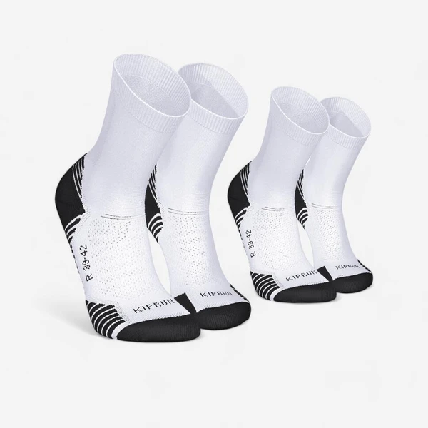 Lot de 2 paires de chaussettes de running run500 epaisses mi-mollet