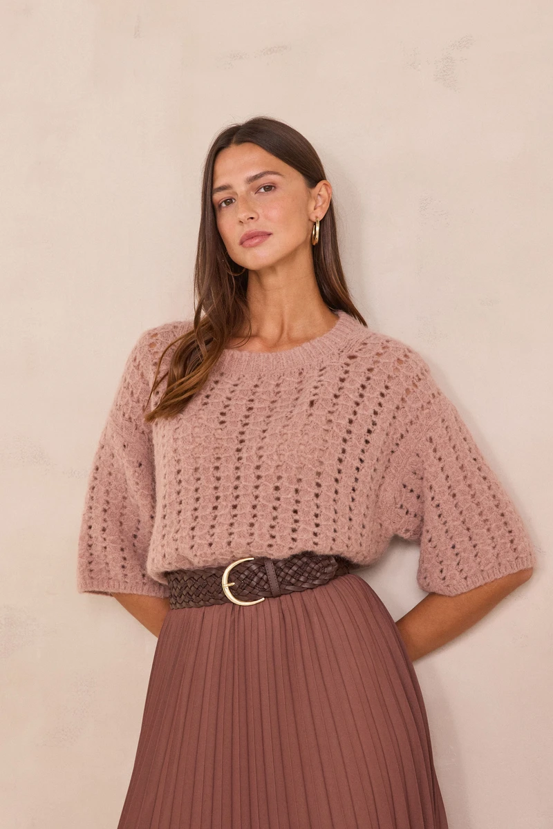 Pull en maille ajourée PRUNE
