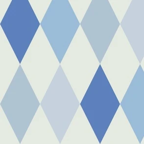 Harmonious Harlequins in Sky Blue (large Fabric | Spoonflower