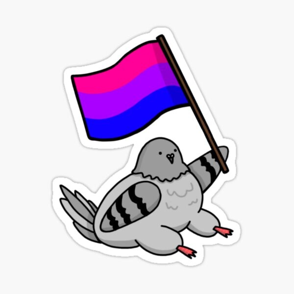 Drapeau de la fierté bi pigeon assis | Sticker