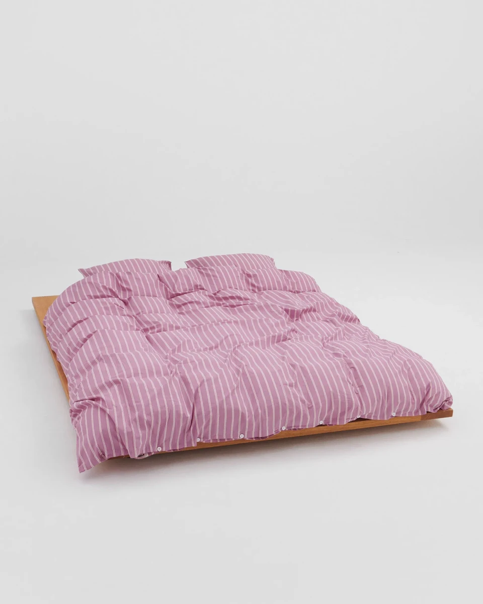 Percale duvet cover – Mallow Pink Stripes