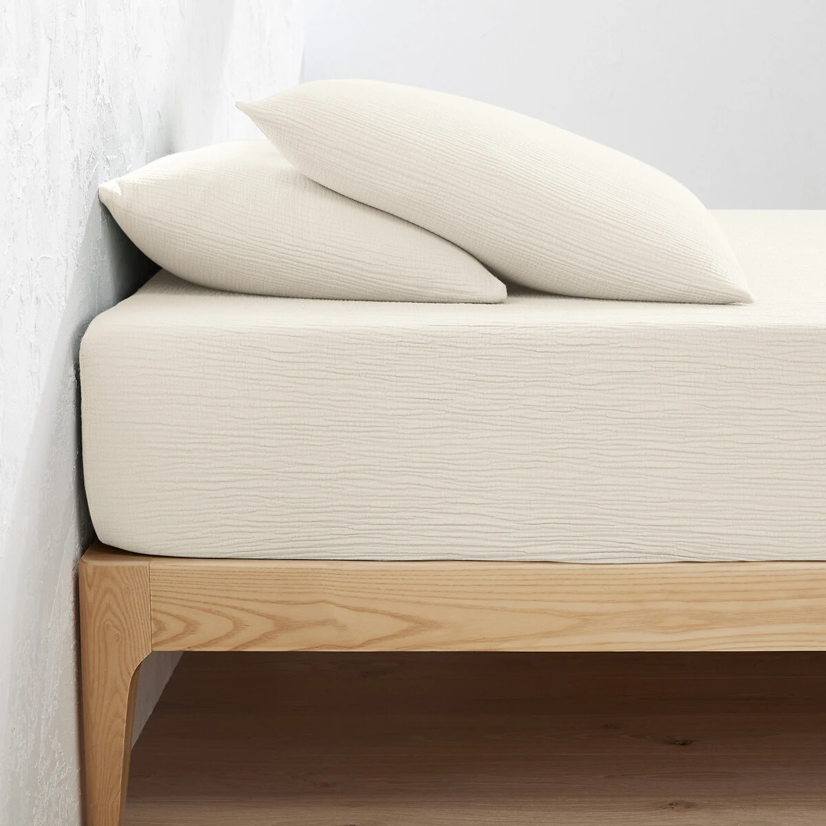 Drap-housse uni gaze de coton bonnet 30cm, Kumla