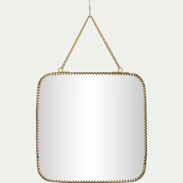 RITA - Miroir mural rectangulaire en laiton 21x20,5cm - doré