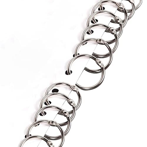 Anneaux de Livre, Anneaux de Reliure 3,5 cm, 12 Pcs Anneaux Métalliques Anneaux de Classeur pour Relier des Cahiers à Feuilles Mobiles, Fiches, Albums Photo, Porte-Clés