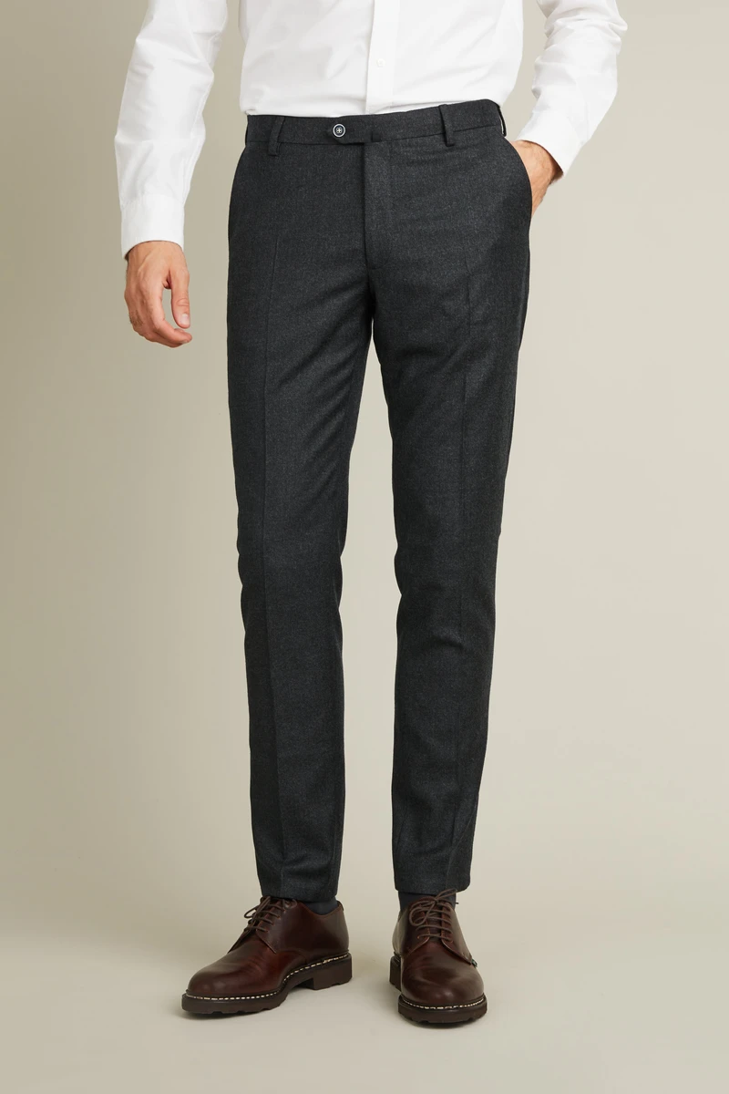 Men's Charcoal Grey Flannel Pants | LePantalon