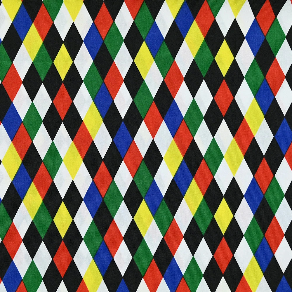 Tissu carnaval polyester arlequin multicolore