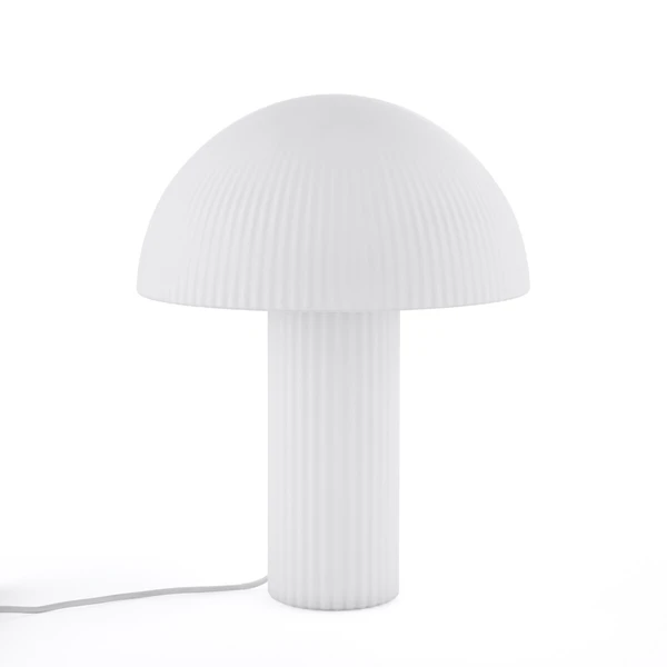 Lampe champignon, verre opaline strié, Loulou