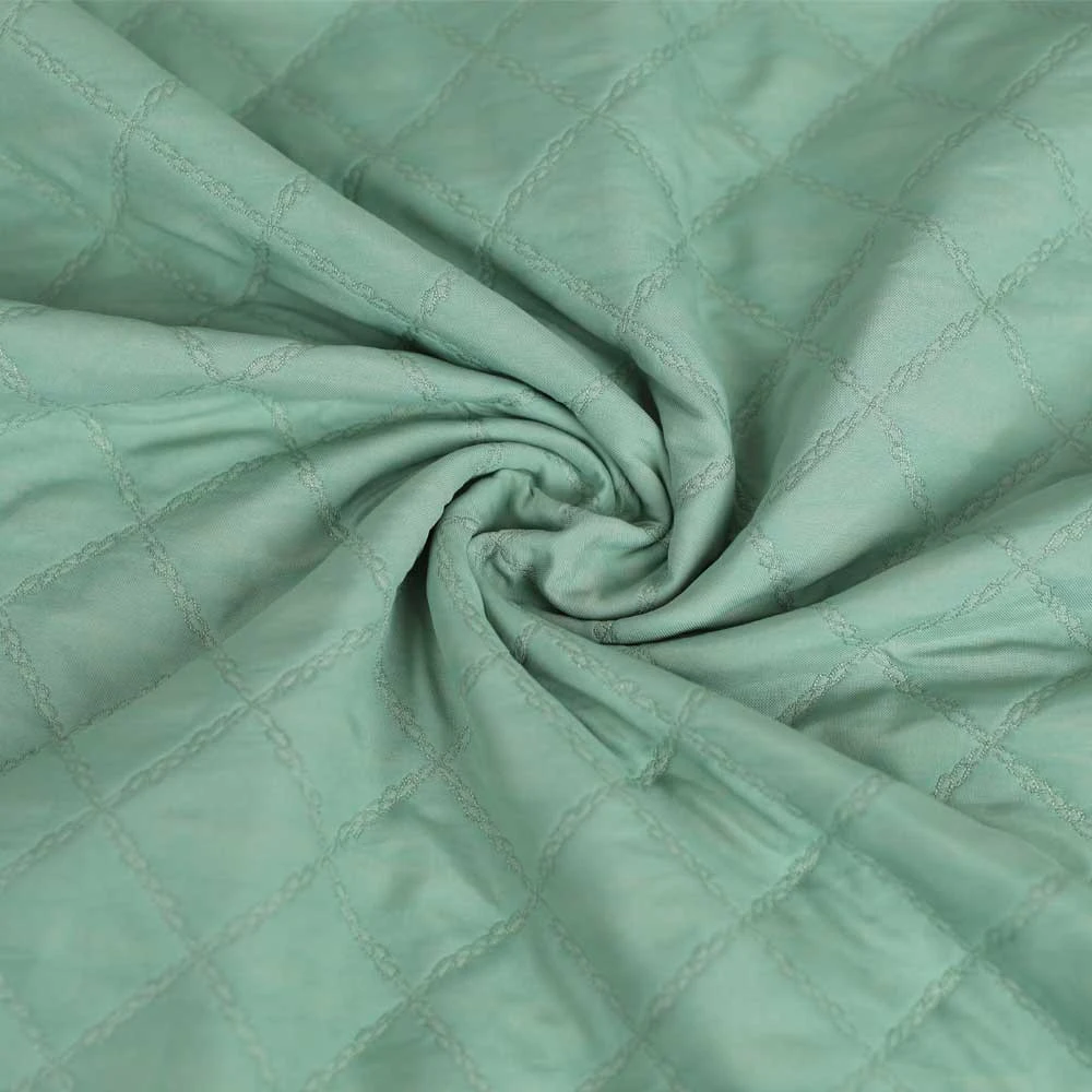 Tissu matelassé Nicole à motif tissé losange - vert | Tissu pour travaux de couture et accessoires