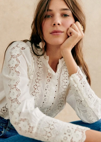 Chemise Rym - Ecru - Coton Biologique - Sézane