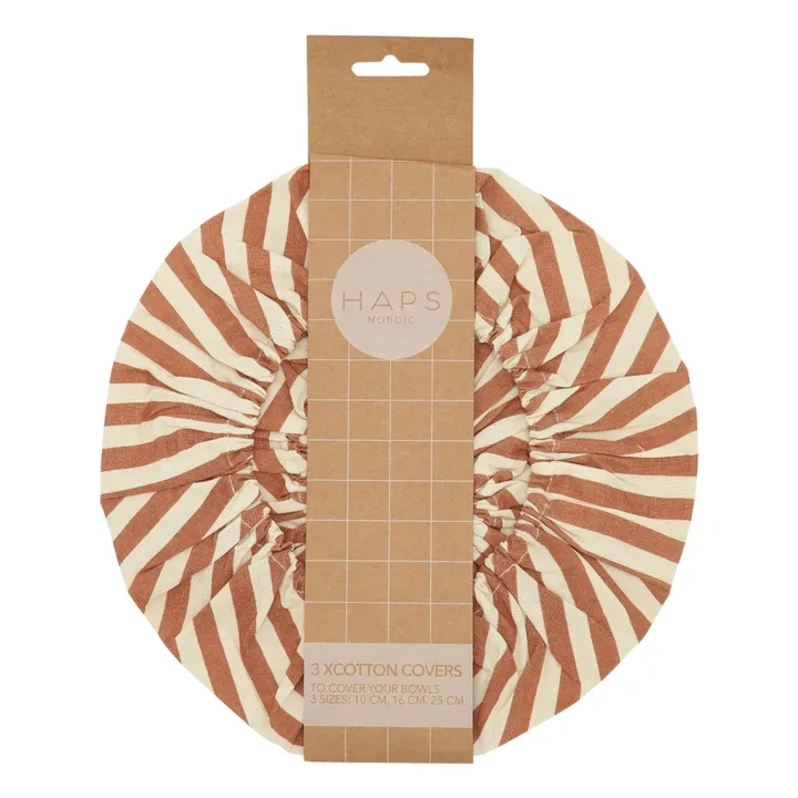 Haps Nordic - Couvre plat alimentaire - Pack de 3 - Terracotta | Smallable