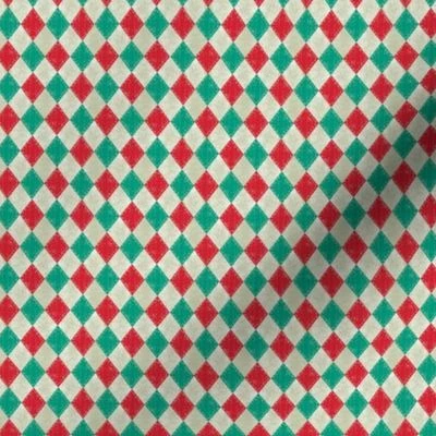 Mini Checkered Diamond Holiday Light Fabric | Spoonflower
