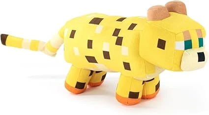 Personnages en Peluche du Jeu Vidéo Minecraft - Enderman, Chameau, Ocelot, Cochon, Steve, Alex, Creeper, Loup - Tailles Selon Modèle - Qualité Super Soft (Ocelot)