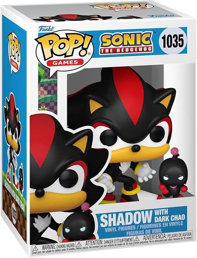 Funko Pop! & Buddy: Sonic - Shadow The Hedgehog with DChao - Sonic The Hedgehog - Figurine en Vinyle à Collectionner - Idée de Cadeau - Produits Officiels - Jouets pour Les Enfants et Adultes