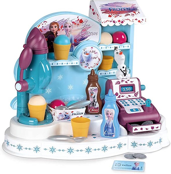 Smoby - La Reine des Neiges - Marchande de Glaces - Caisse Enregistreuse pour Enfant - 22 Accessoires + 1 Figurine Olaf - 350404 : Amazon.fr: Jeux et Jouets