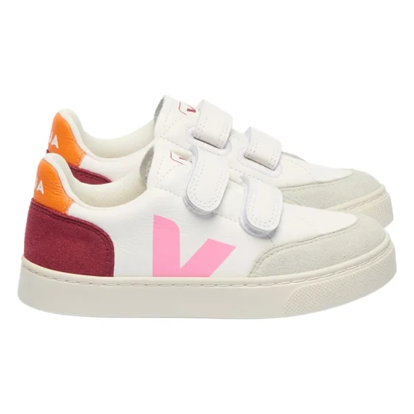 Veja - Baskets Scratchs V-12 Cuir O.T. - Rose | Smallable