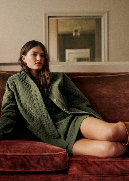 Veste Will - Velours Kaki - Coton - Sézane