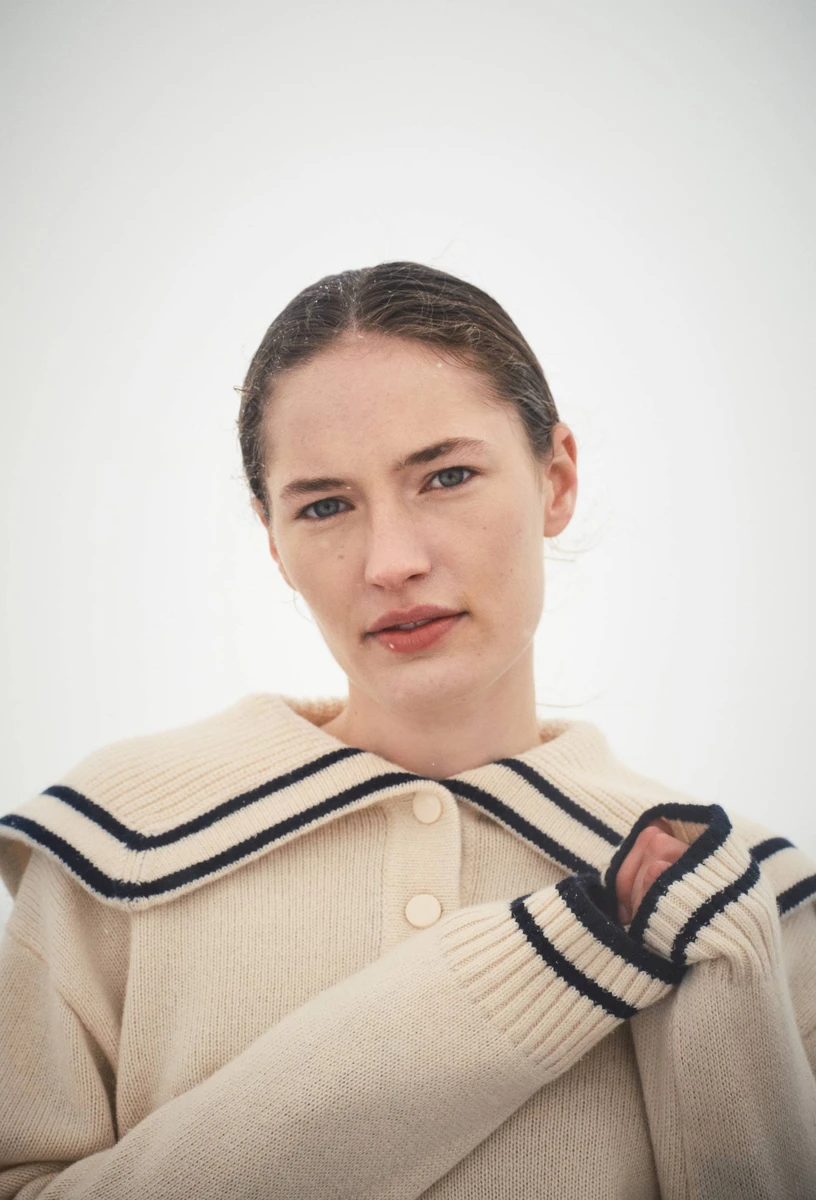 Pull col marin manches longues en laine