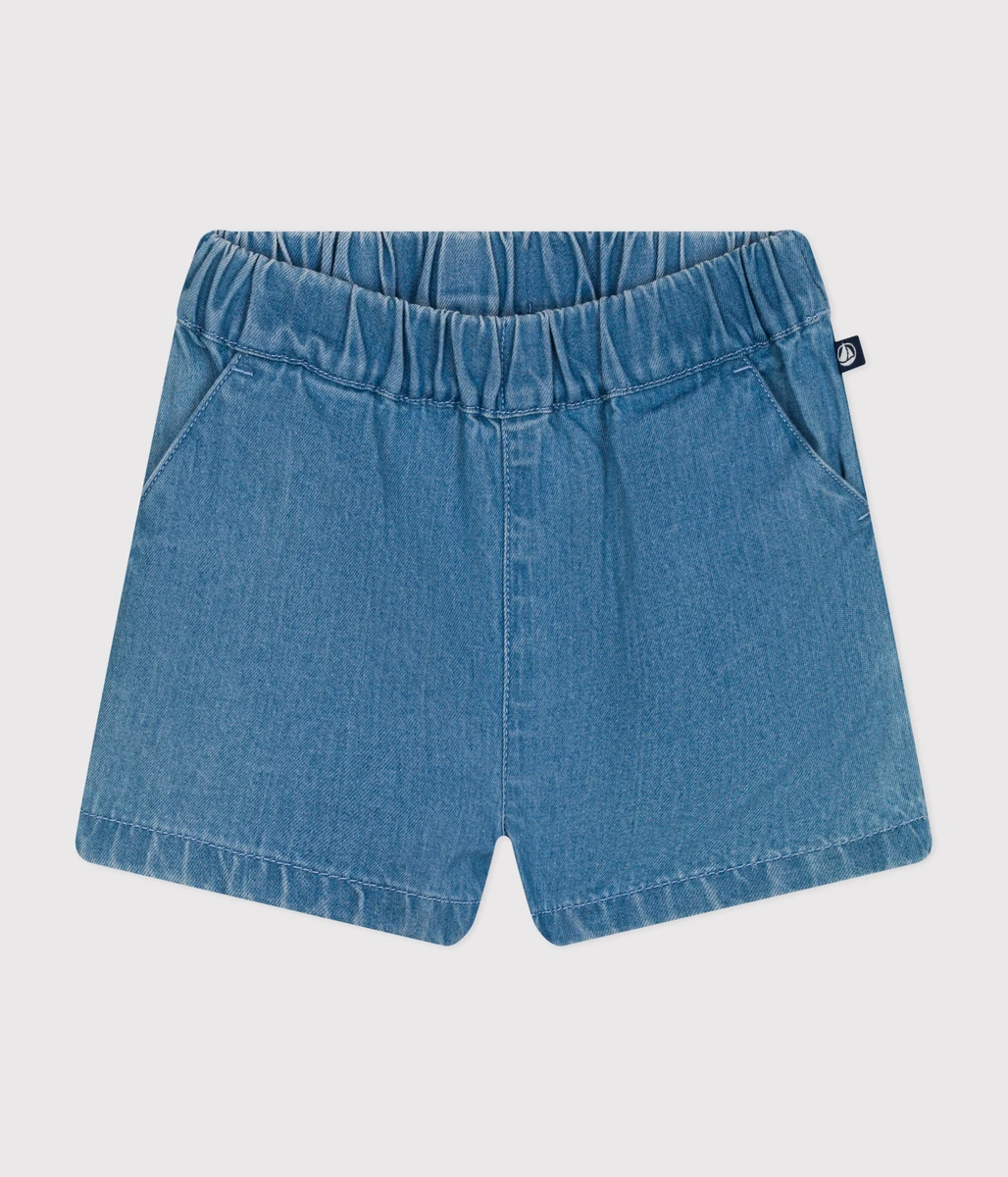 Short bébé en denim léger