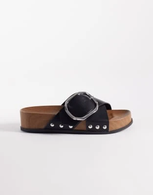 ASOS DESIGN - Foster - Mules style sabots en cuir - Noir
