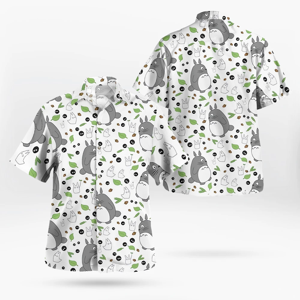 Ghibli Soot Sprites Button Up Hawaiian Shirts
