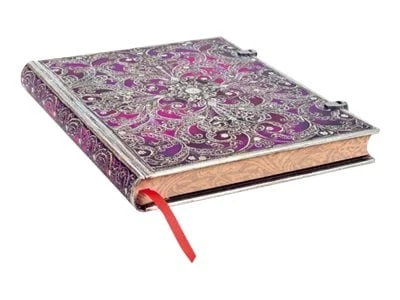 Carnet Paperblanks - Aubergine -18 x 23 cm - Filigrame argenté - 240 pages lignées