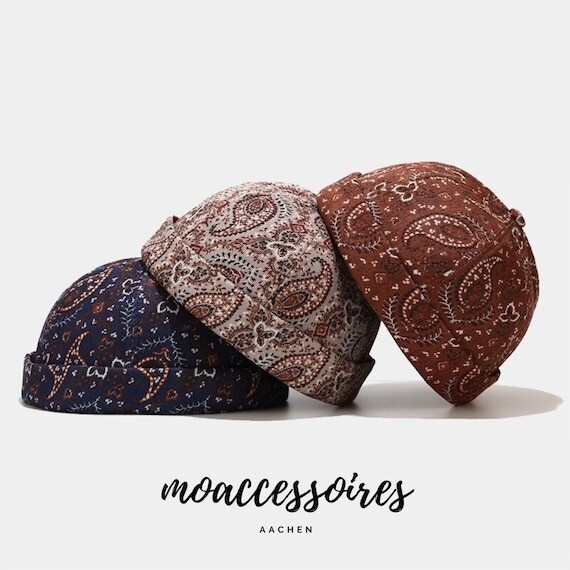 Casquette de marin motif cachemire couleur noire