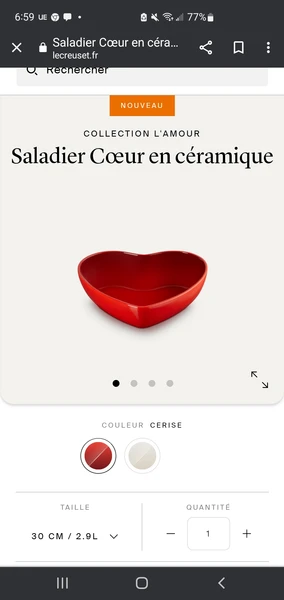 Saladier en forme de coeur 