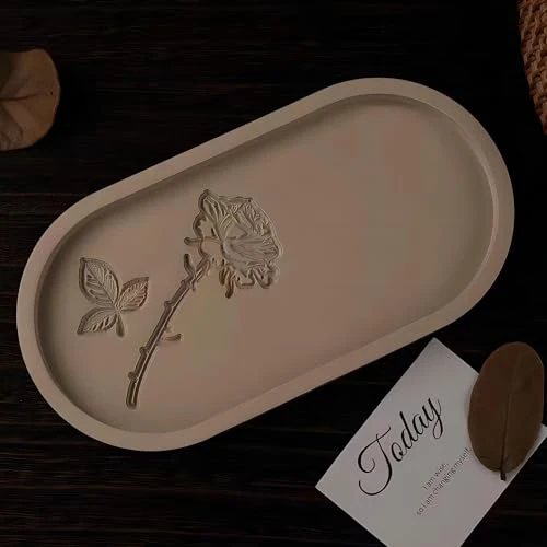 Moule en silicone pour résine - Motif rose - Moule en silicone pour bougeoir - Pour décoration de la maison, bibelots, vases, bijoux