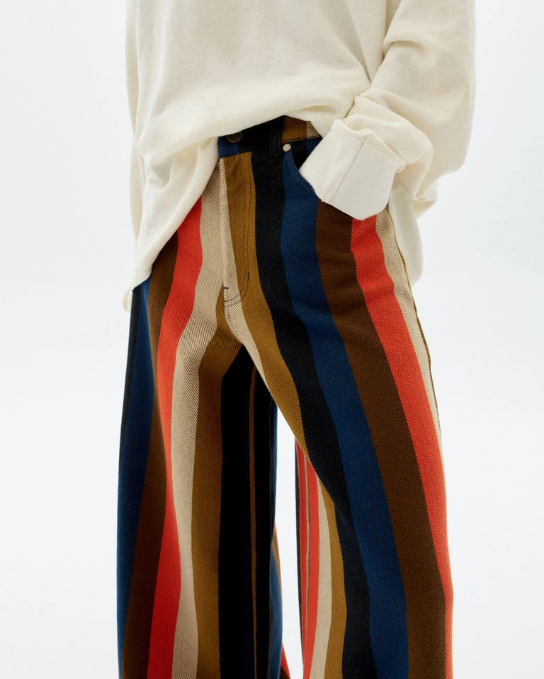 Pantalon wide leg à rayures orange burnley Hedda