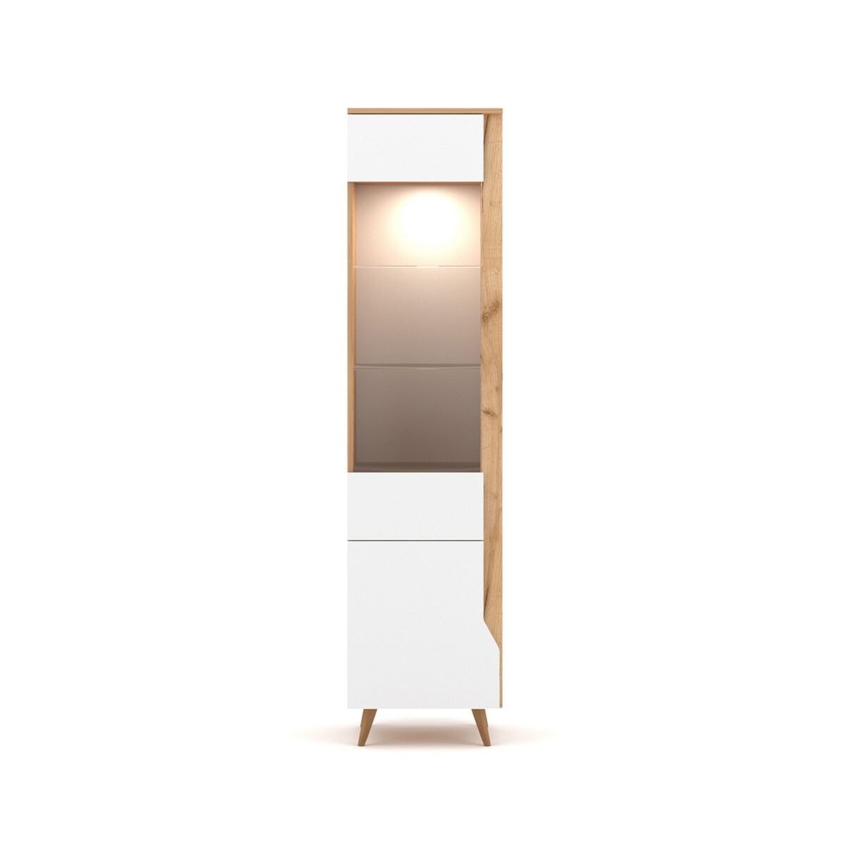 Colonne de Rangement avec Porte Vitrée L46 x H190 cm - Tree 