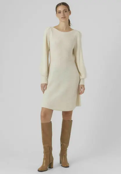 Vero Moda VMFLAVOUR LS ABK GA EXC - Robe pull - birch/beige - ZALANDO.FR