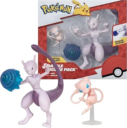 Pokémon Figurine Jouet 2-Pack Mew & Mewtwo Figurine 5-10 cm - Nouveau Officielle Jouet
