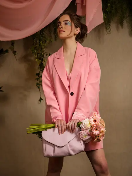 Suzon M Pastel Poudré - sac bandoulière cuir rose femme | PAUL MARIUS