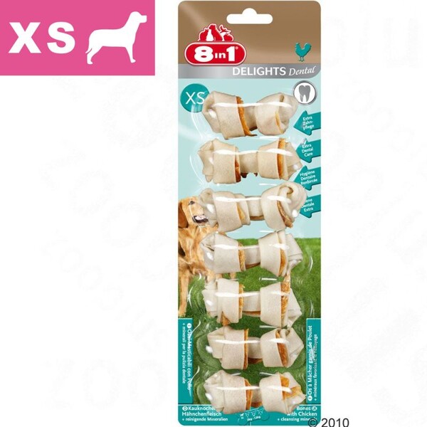 Os fourrés bucco-dentaires 8in1 Dental Delights, poulet XS
