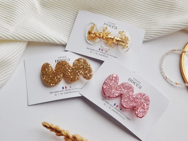 Resin Hair clip with Glitter for Hair, Budget Gift Idea, Hair Accessory for Woman