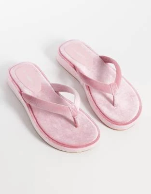 Glamorous - Tongs en velours - Rose