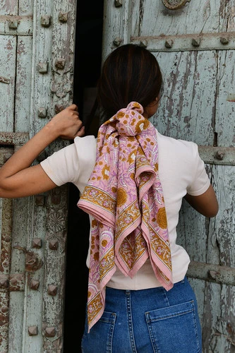 Grand foulard N°112 Rose