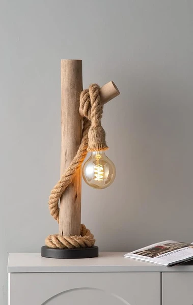 Home Sweet Home Rural lampe de table Maritime | 23/23/60cm | lampe de chevet | pour une source de lumière E27 LED | avec interrupteur à cordon | pour le salon [Classe énergétique A]
