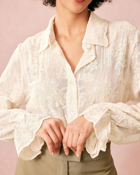 — rihoas, embroidery long sleeve blouse