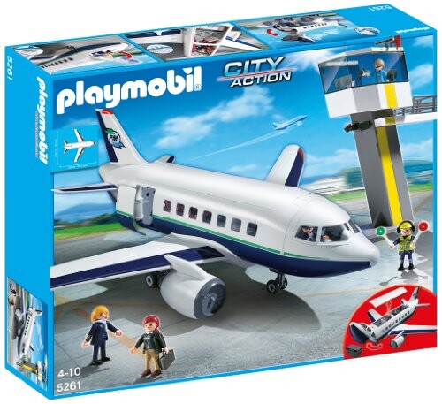 Playmobil - 5261 - Jeu de Construction - Avion et Tour de Contrôle