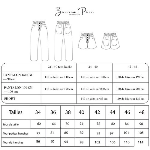 PATRON DE COUTURE PANTALON ET SHORT LÉNI