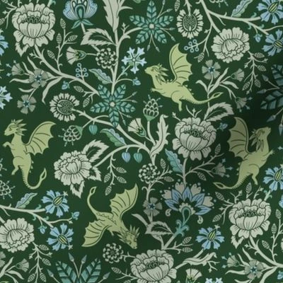 Pollinator dragons - traditional fantasy Fabric | Spoonflower