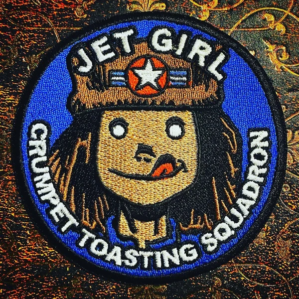 JET GIRL CRUMPET SQUADRON PATCH - with CUT OUT MINI PRINT!!
