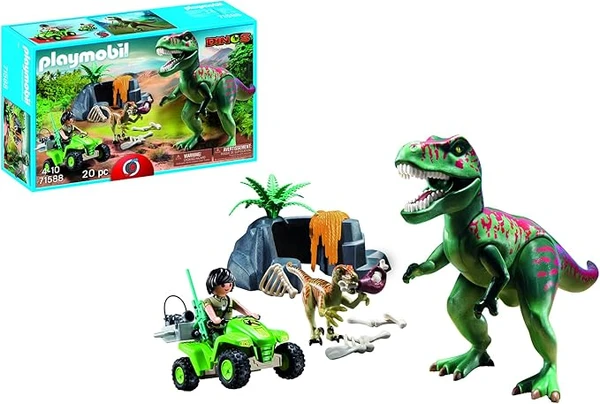PLAYMOBIL Dites-Nous, Tiranosaurus Rex avec Exploratrice 71588, à partir de 4 Ans