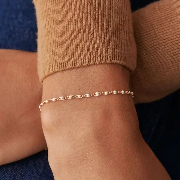 Bracelet souple SMARTY - Blanc / Doré
