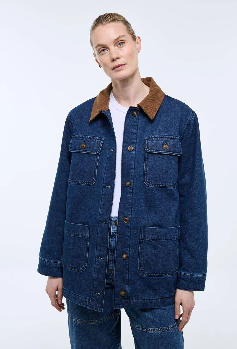 Veste worker matelassée en denim brut - ATELIER DENIM